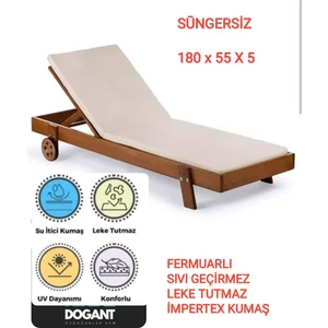 Anadolu  Fermuarlı Sıvı Geçirmez Leke Tutmaz Şezlong  Minder Kılıfı Süngersiz 180*55*5 cm