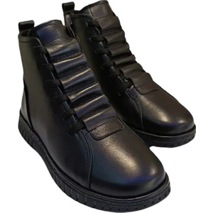 23662 Kadın Deri Casual Comfort Bot Siyah