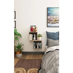 Dekormer Design Kitaplık Kare Duvar Rafı 2 Li Takım Cordoba
