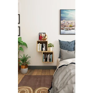 Dekormer Design Kitaplık Kare Duvar Rafı 2 Li Takım Atlantik Çam