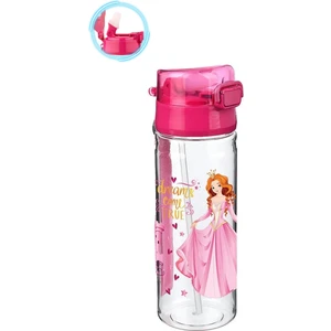 Masho Trend Pembe Presnes Suluk 500 ml - Çocuk Suluk, Matara, Pipetli Suluk, Askılı Suluk Kızlı Matara