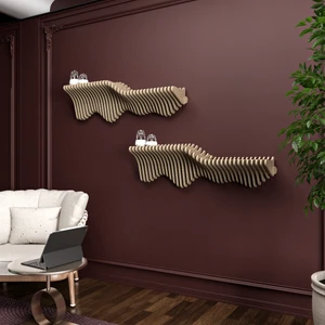 Barida Lumion Modern Duvar Rafı, Özel Tasarım Raf, Ahşap Raf, Salon Rafı, Ev Dekorasyon