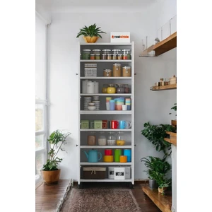 Yeni Vitrin %100 Mdf 8 Raflı 4 Kapaklı Çok Amaçlı Mutfak/banyo Dolabı