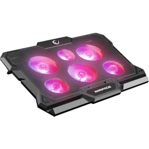 AD-RC10 X-Gust Siyah 6 Fanlı Rainbow Işıklandırmalı Notebook Soğutucu Stand