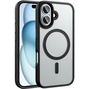 Apple iPhone 16 Kılıf Flet Wireless Şarj Özellikli Mat Arka Füme Yüzey Siyah