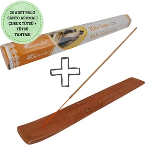 Dreamgift Palo Santo Doğal Aromalı Çubuk Tütsü Seti - 20 Adet Çubuk Tütsü ve Tütsü Tahtası