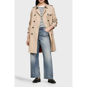 Tommy Hilfiger Pamuklu Slim Fit Kemerli Trençkot Bayan Trençkot WW0WW42133 Aeg