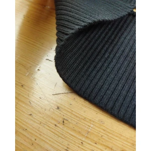 Kumaş Parça Ribana Siyah En:  48 cm 1 Adet = 5 Parça