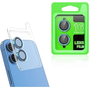 iPhone 16 Kamera Lens Koruyucu Metal Tekli CL07 Mavi