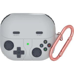 Samsung Galaxy Buds 3 Kılıf Cartoon Figürlü Silikon Retro Gameboy Gri