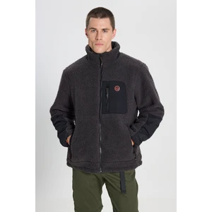 Regular Fit Normal Kesim Dik Yaka Ekru Sherpa Ceket
