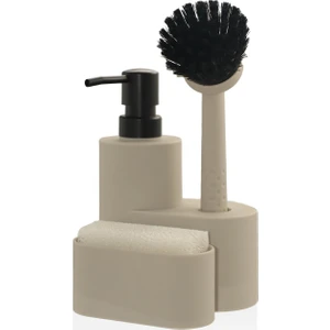 The Mia Round Sıvı Sabunluk Seti Bej