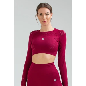 Bordo Slim Fit Bisiklet Yaka Seamless Kadın Sporcu Sütyeni Bra SSF0004