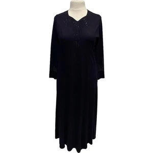 Giyinen Mağazaları Mürdüm Seda Beşgen Yaka Taş Baskılı Kulplu Anne Penye Elbise