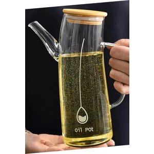 Gilli Store Borasilikat Cam Yağlık Bambu Kapaklı 1000 ml
