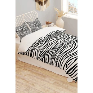 Çift Kişilik Nevresim Takımı Zebra Desenli Lastik Çarşaflı Pamuklu