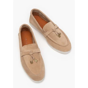 Nişantaşı Shoes Warner Nude Hakiki Deri Fiyonk Detaylı  Düz Taban Kadın Babet