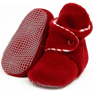 Ella Bonna Polar Bebek Pandufu, Kaydırmaz Taban, Organik Pamuk Astarlı, İlk Adım Ev Patiği, Bordo
