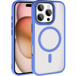 Apple iPhone 16 Pro Max Kılıf Renkli Silikon Kenarlı Magsafeli Krom Kapak