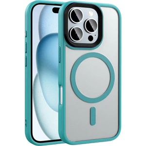 Apple iPhone 16 Pro Max Kılıf Renkli Silikon Kenarlı Magsafeli Buzlu Flet Kapak