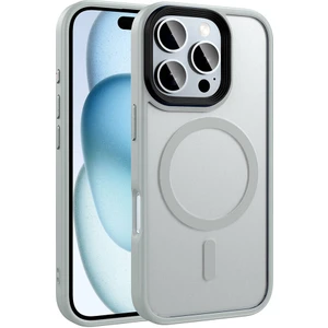 Apple iPhone 16 Pro Max Kılıf Renkli Silikon Kenarlı Magsafeli Buzlu Flet Kapak