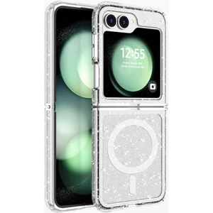 Samsung Galaxy Z Flip 6 Kılıf Şeffaf Renkli Simli Parlak Allstar Silikon