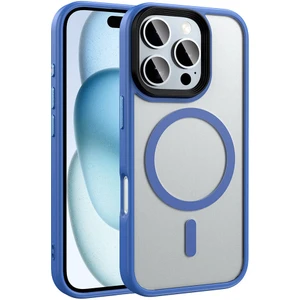 Apple iPhone 16 Pro Max Kılıf Renkli Silikon Kenarlı Magsafeli Buzlu Flet Kapak
