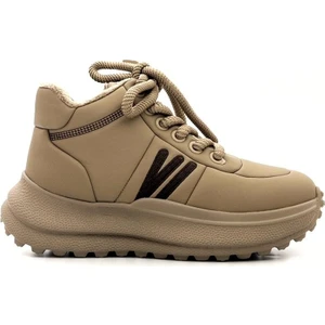 24K317-4 Kadın Hakiki Deri Boyunlu Kalın Taban Spor Ayakkabı