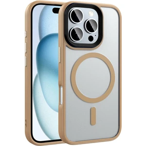 Apple iPhone 16 Pro Max Kılıf Renkli Silikon Kenarlı Magsafeli Buzlu Flet Kapak