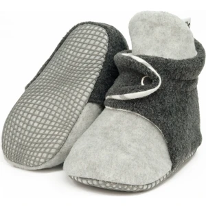 Ella Bonna Polar Bebek Pandufu, Kaydırmaz Taban, Organik Pamuk Astarlı, İlk Adım Ev Patiği, Gri Antrasit