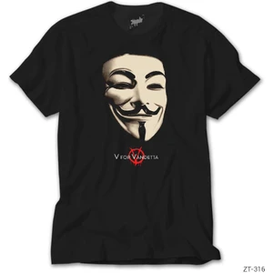 Crows Gate V For Vendetta Maske Siyah Tişört