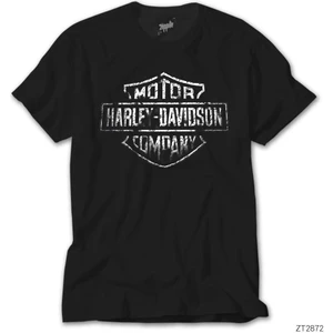 Crows Gate Harley Chopper Damaged Logo Siyah Tişört
