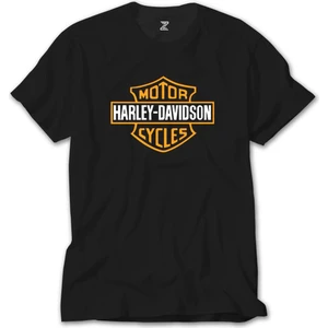 Crows Gate Harley Davidson Cycles Logo Siyah T-Shirt