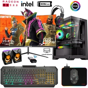 XSR871 I5 4570 16GB Ram 512GB M.2 Nvme SSD 8gb RX580 23.8" 165Hz Curved Performans Oyuncu Bilgisayarı