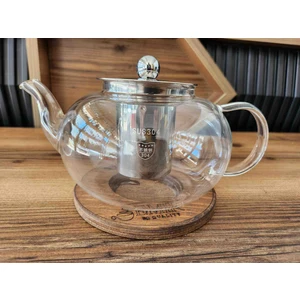 Bitki  Çayı  & Çay Demliği (Paslanmaz Çelik Süzgeç ve Kapaklı Isıya Dayanıklı Cam 800 Ml)