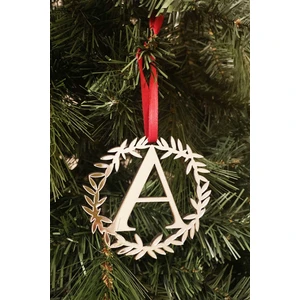 Yılbaşı Ağacı Süsü Pleksi Harf Altın Çelenk A