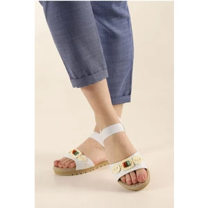 Aristocrat Shoes Yumuşak Tabanlı Rahat Boncuklu Sandalet Kadın Terlik Lastikli