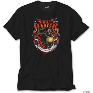 Crows Gate Harley Davidson Forever Two Wheels Siyah T-Shirt