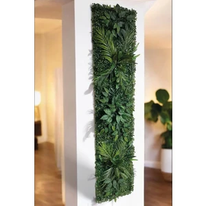 Fupe Shop Doğal Ahşap Panel Yapay Çiçek Bitki Duvar Kaplama 40X180