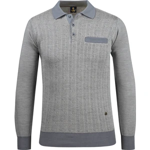 Çizgi Triko Erkek Polo Yaka Triko Kazak Desenli Kol ve Bel Lastikli Çelik Örgü Klasik Kalıp - 5005FA