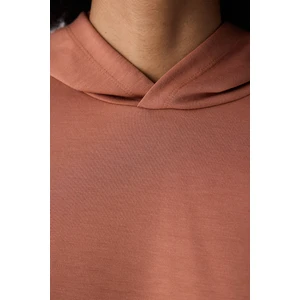 Açık Kahve Kapüşonlu Silky Touch Sweatshirt
