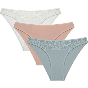 Leaf Tones Lacy Detailed 3lü Çok Renkli Slip Külot