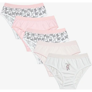 Kız Çocuk Bunnies 5li Çok Renkli Slip Külot
