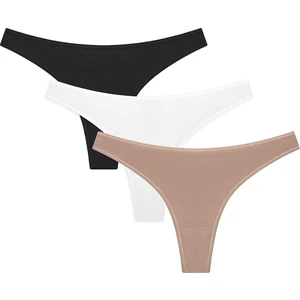New Basic Çok Renkli 3lü Tanga Külot