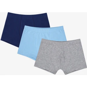 Erkek Çocuk Blue Solid 3lü Çok Renkli Boxer