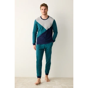 Blok Çok Renkli Jogger Pijama Takımı