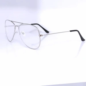 Ayel Glasses Damla Şeffaf Cam Gözlük Gümüş Çerçeve