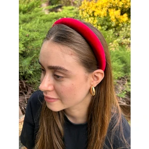 Bym 8012 Kırmızı Saç Aksesuarı Kadife Yumuşak  Kadın Saç Tacı