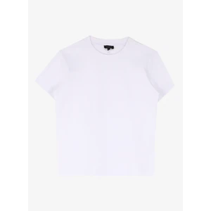Bisiklet Yaka Düz Beyaz Kadın T-Shirt F4WL-TST0758