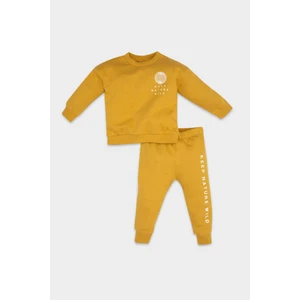 Erkek Bebek 2'li Takım Baskılı Bisiklet Yaka Sweatshirt Beli Lastikli Eşofman Altı D5938A524WN